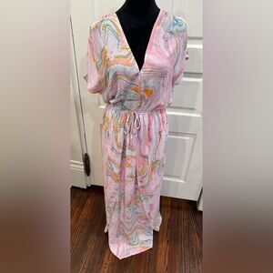 Buddy Love Natalie Pink Cinch Waist Maxi Dress Sz Sm